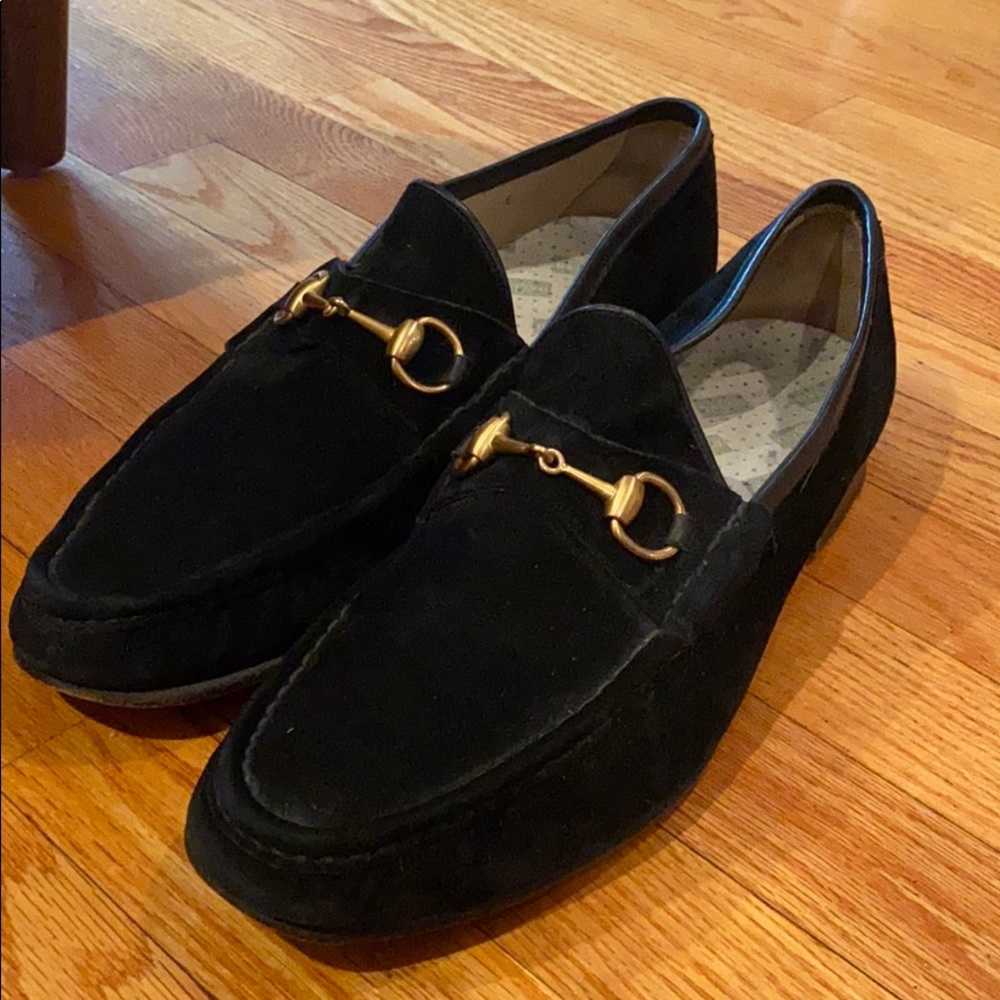 Worn only once suede navy Gucci men’s loafers